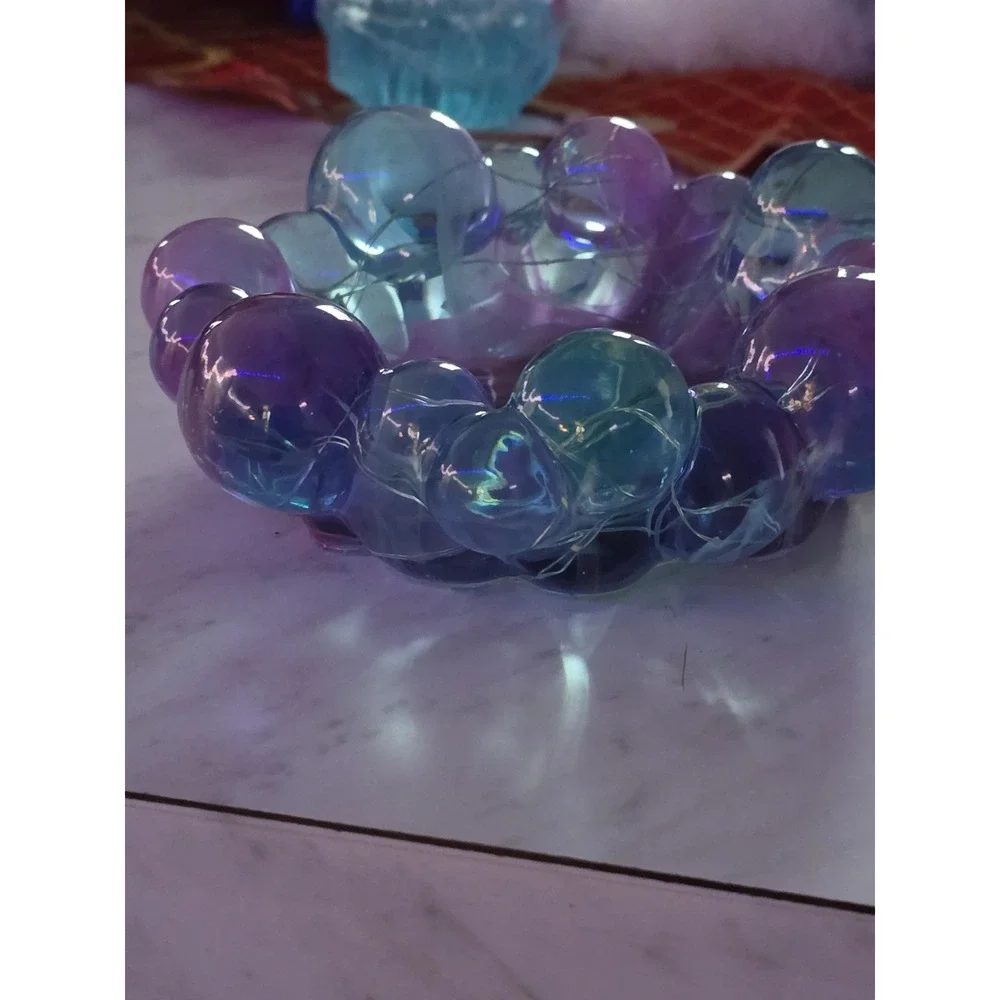 Handmade Resin‎ Light Up Bubble Bowl Trinket Jewelry Holder